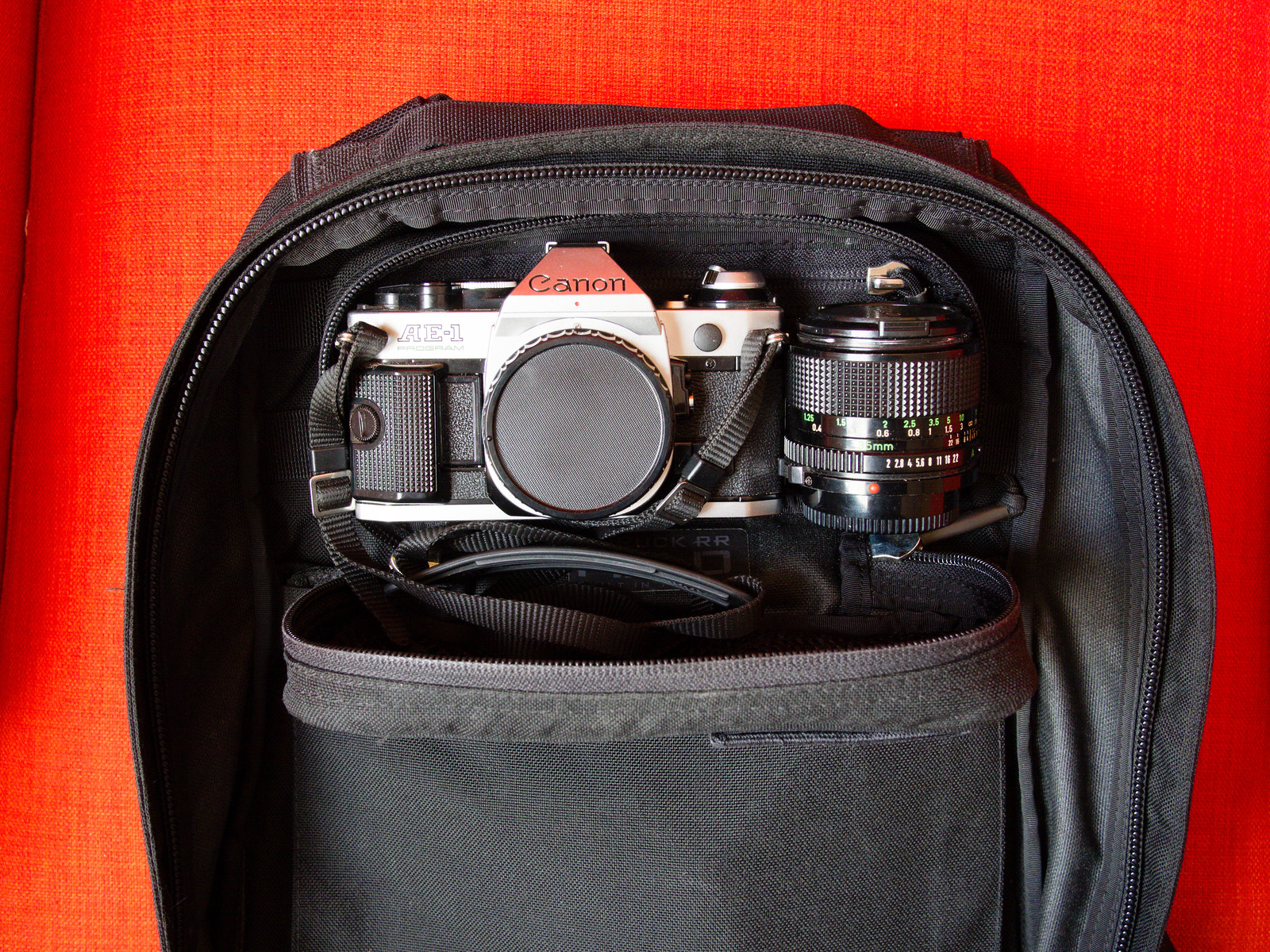 Goruck RR Field Pocket with Canon AE-1 Program and Canon FDn 35mm f/2.0 lens